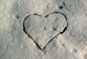 Heart in snow
