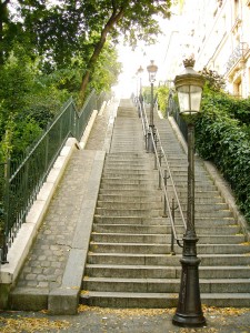 Steps with lamp post